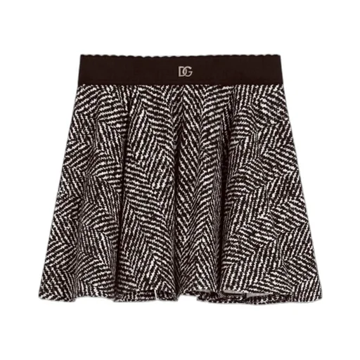 Chevron Elastic Waistband Skirt