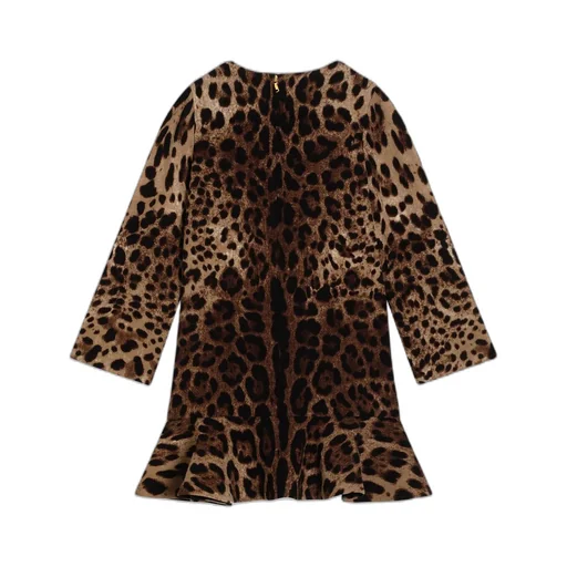 Leopard Printed Crewneck Dress