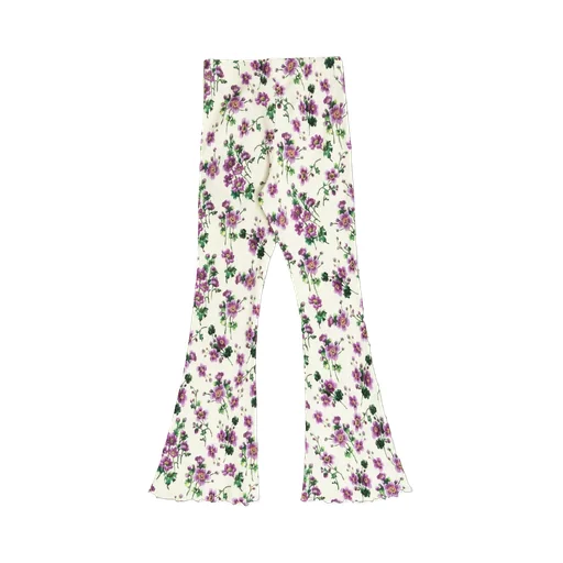 Floral-Printed Flared Trousers