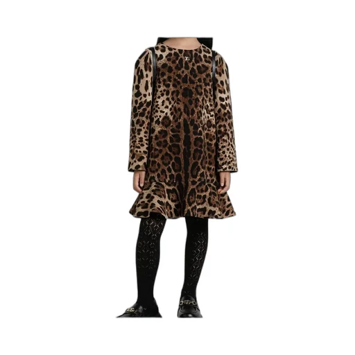 Leopard Printed Crewneck Dress