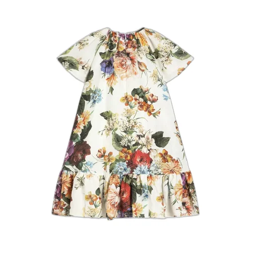 Floral Print Linen Dress