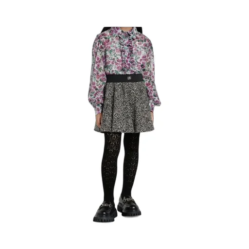 Chevron Elastic Waistband Skirt