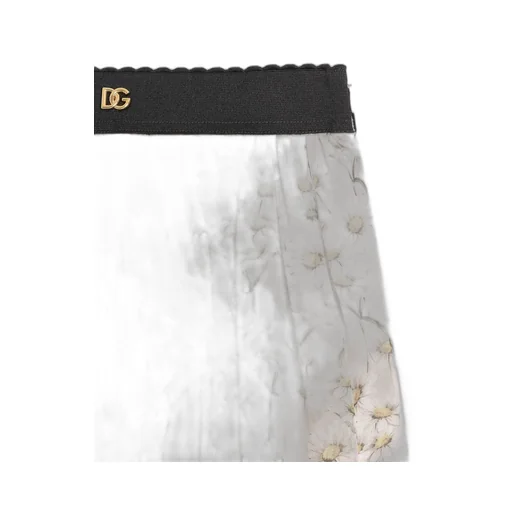 Pleated Daisy-Print Skirt
