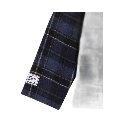 Check-Pattern Hooded Jacket