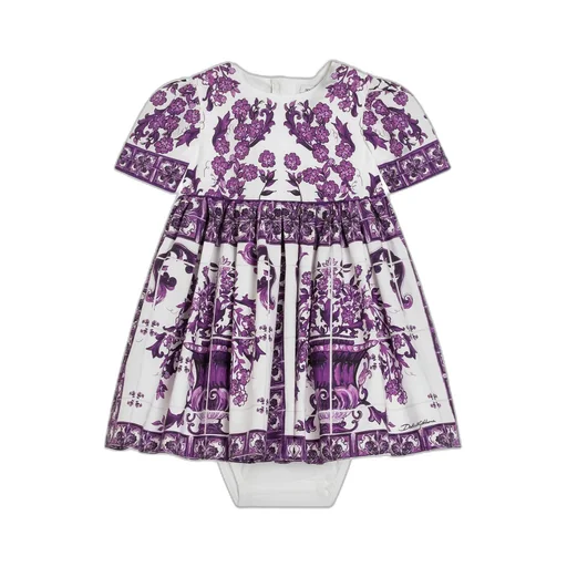 Majolica-Print Dress