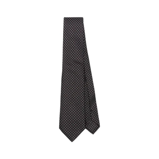 Geometric-Pattern Silk Tie