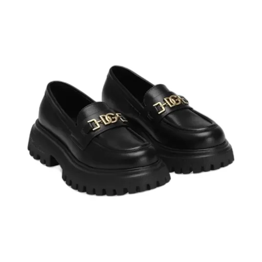 Chunky-Sole Leather Loafers
