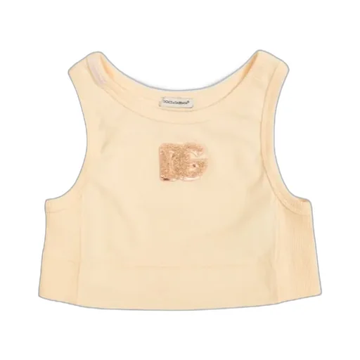 Sequined-Logo Ribbed Top