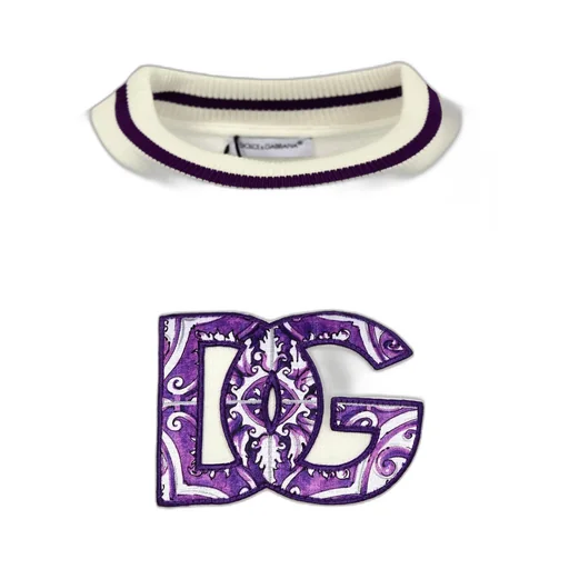 Dg Embroidery Majolica-Print Crew Neck Sweatshirt