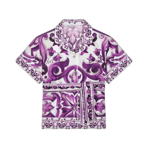 Graphic-Print Silk Shirt