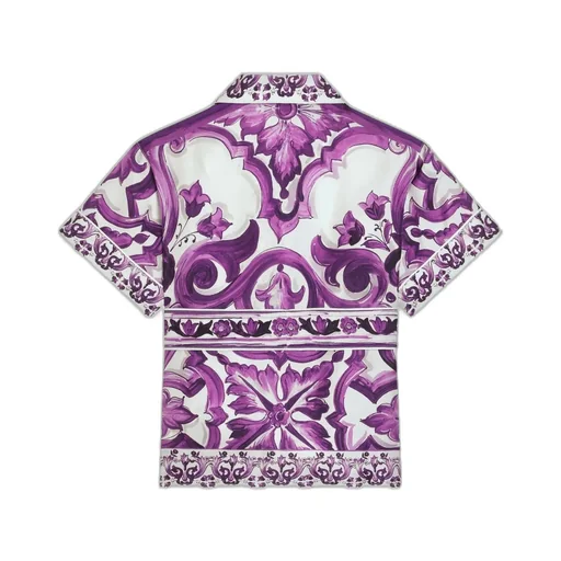 Graphic-Print Silk Shirt