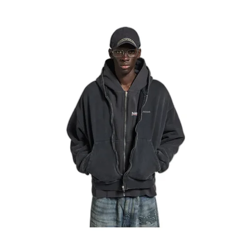 Layered Zip-Up Hoodie