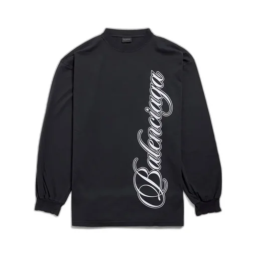 Cursive Long Sleeve T-Shirt Large Fit