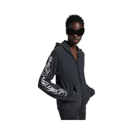 Cursive Zip-Up Hoodie Regular Fit