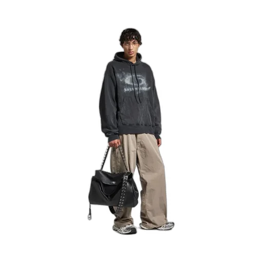 Washed Crayon Loop Oversized Hoodie