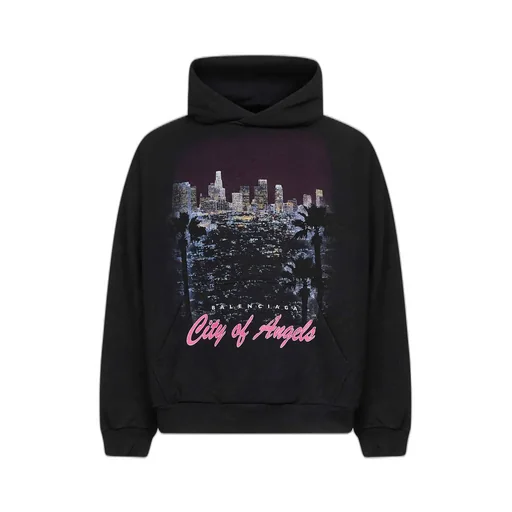 City Of Angels Motif Printed Hoodie