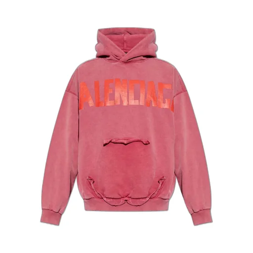 Tape Type Ripped Pocket Hoodie