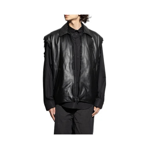 Logo Embossed Leather Vest