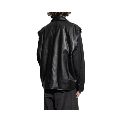 Logo Embossed Leather Vest
