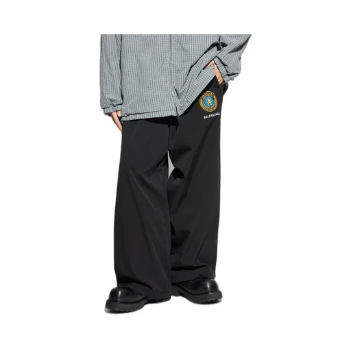 Logo Patch Wide-Leg Pants