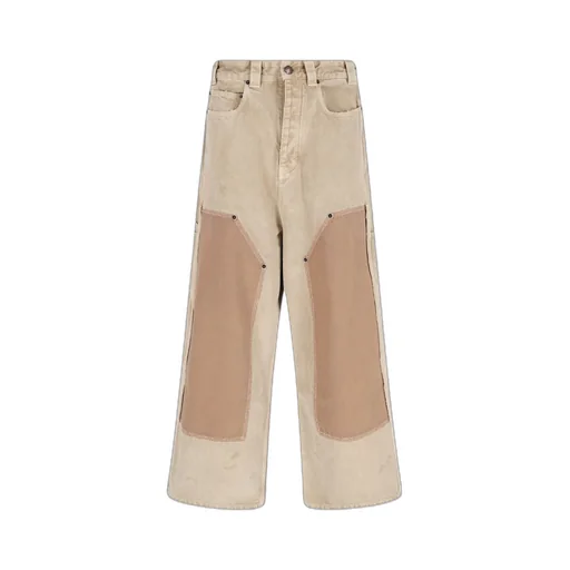 Panelled Detailed Wide-Leg Trousers