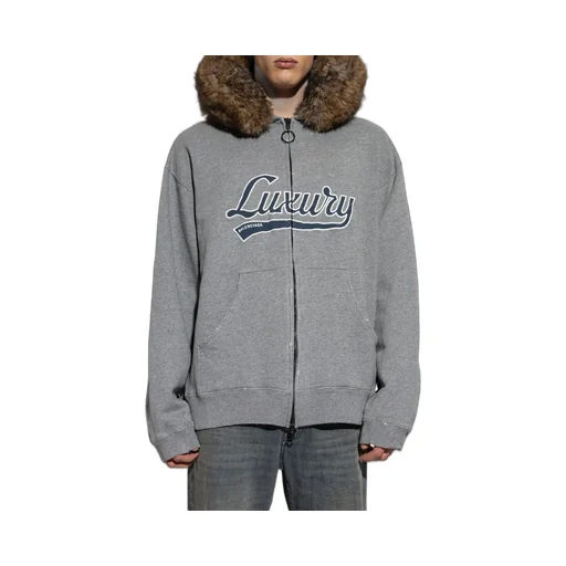 Luxury Script Oversized Zip-Up Hoodie