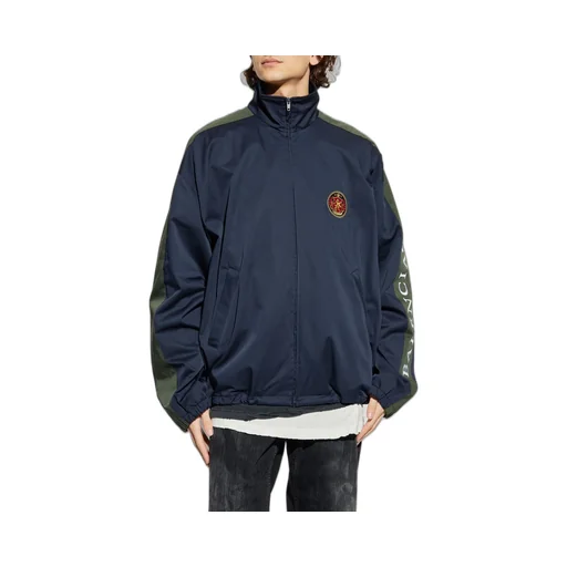Stand Up Collar Logo Embroidered Jacket
