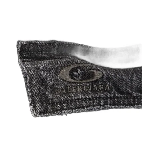 Logo Embroidered Large-Fit Cargo Jeans