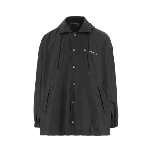Logo Patch Hooded Coat