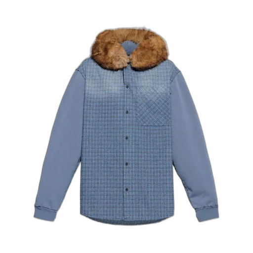Decorative Hood Checkered Jacket