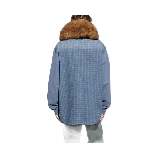 Decorative Hood Checkered Jacket