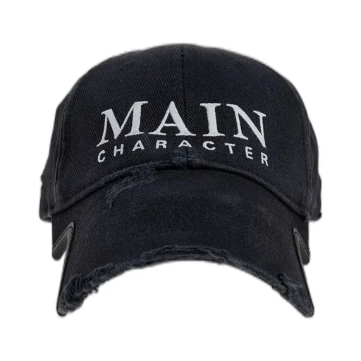 Slogan Embroidered Distressed Cap
