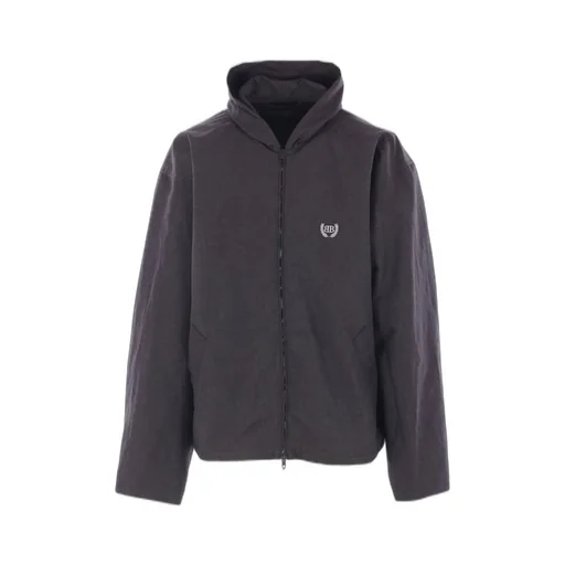 Logo Embroidered Zip-Up Hooded Jacket