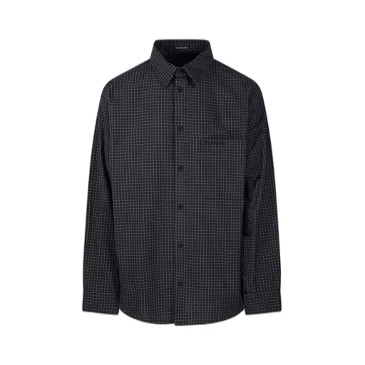 Checkered Oversized Long-Sleeve Shirt