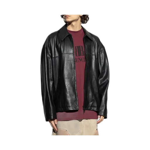 Nano Bb Zipped Leather Jacket