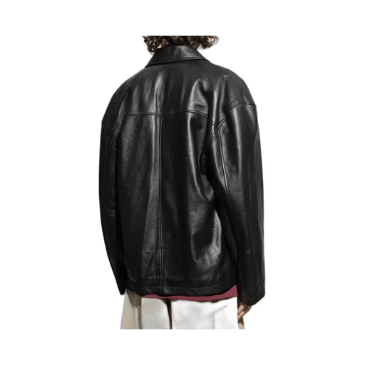 Nano Bb Zipped Leather Jacket