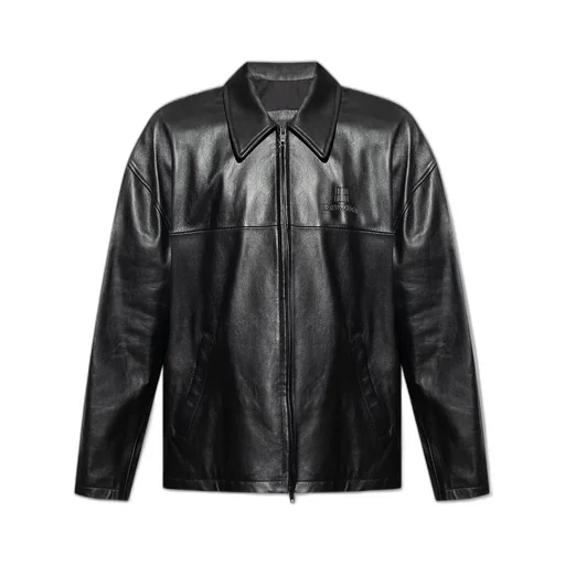 Nano Bb Zipped Leather Jacket