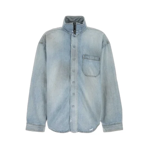 Distressed Denim Oversized Shirt