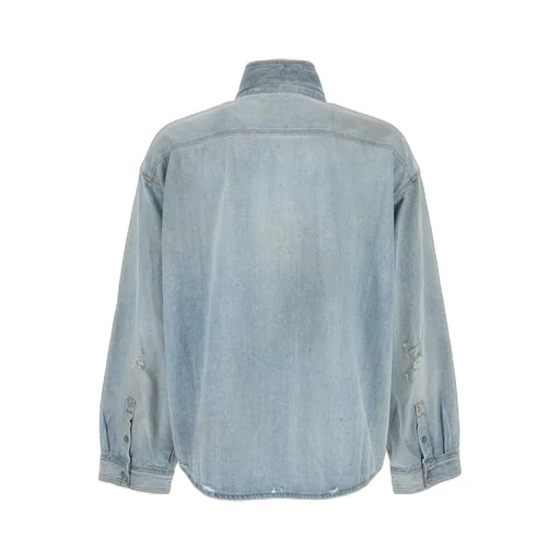 Distressed Denim Oversized Shirt