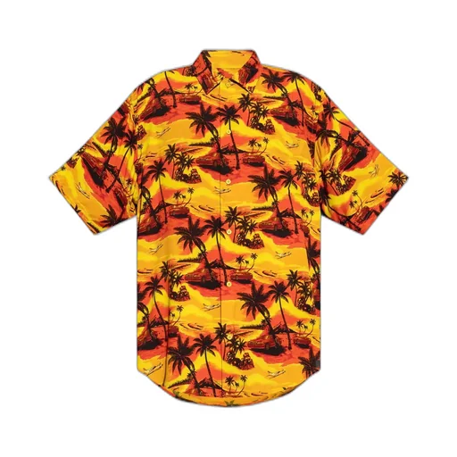 Hawaiian Car Printed Large-Fit Shirt