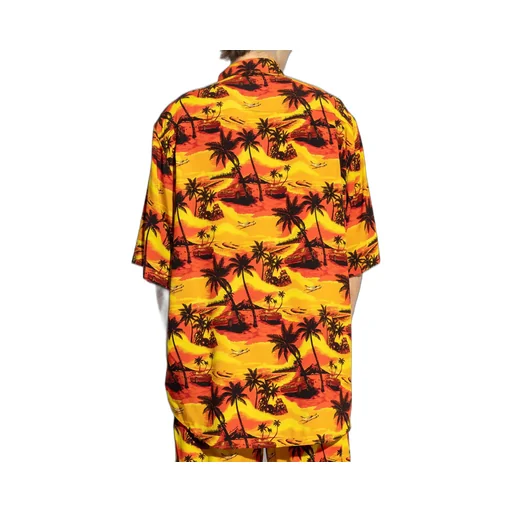 Hawaiian Car Printed Large-Fit Shirt
