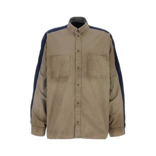 Distressed Panelled Tracksuit Shirt