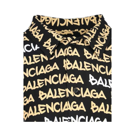 All-Over Logo Collared Long-Sleeve Shirt