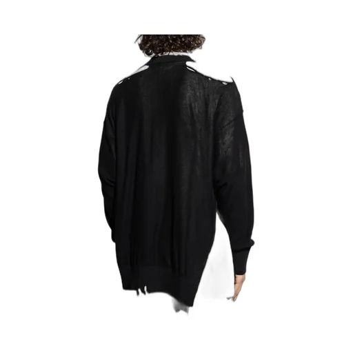 Bb Logo Embroidered Distressed Knit Jumper
