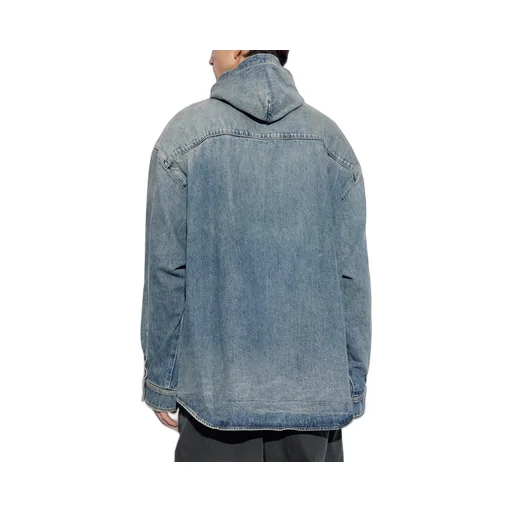 Collared Long-Sleeve Denim Shirt