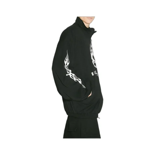 Flame Print Zipped Jacket
