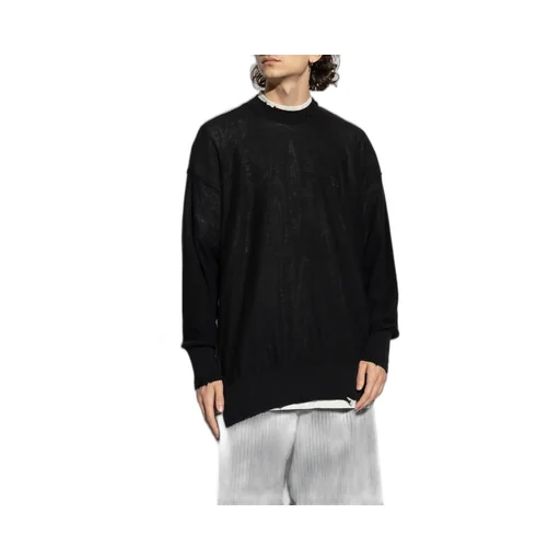 Bb Logo Embroidered Distressed Knit Jumper