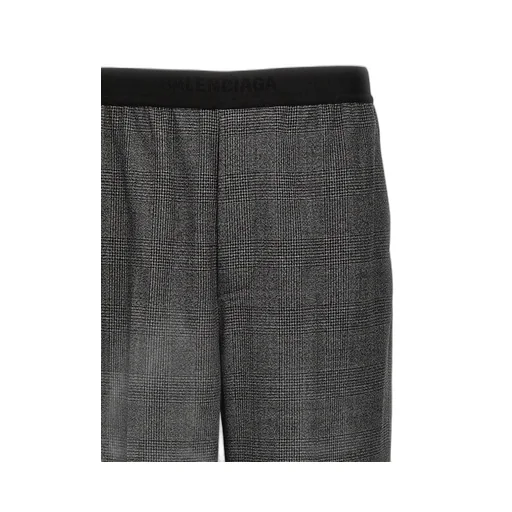 Checked Wide-Leg Pants