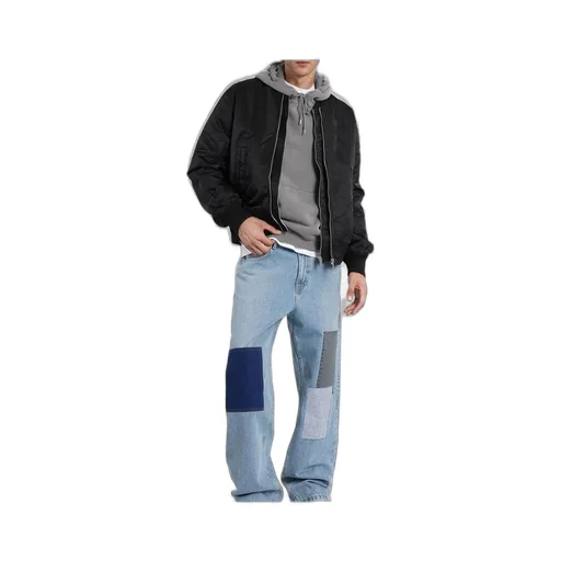 Zine-Embroidered Patch Jeans