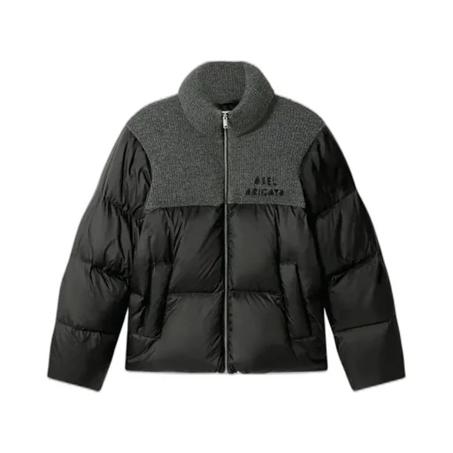 Knit-Trim Puffer Jacket